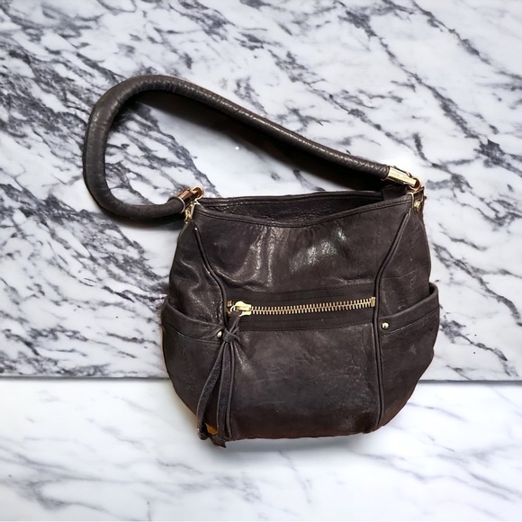 Tre VERO Sturdy Black calfskin leather Hobo Style Shoulder Bag - Picture 5 of 9